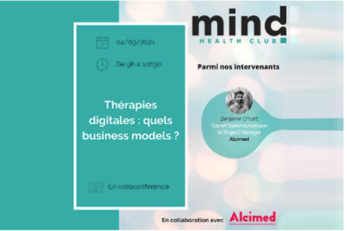 4 Mars 2021: Session du Mind Health Club sur les différents types de business models des thérapies digitales
