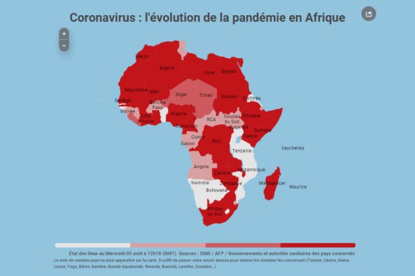 Coronavirus en Afrique : une carte pour suivre au jour le jour l’avancée de l’épidémie – Jeune Afrique