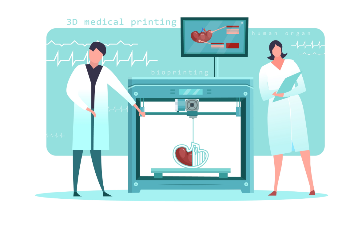 Rapid 3D Printing of Materials with Livings Cells for Organ Replacement