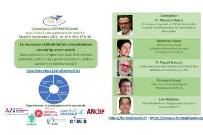 REPLAY Webinaire "Le nouveau référentiel de compétences numériques en santé" : 6 Septembre -  Formatic Santé