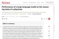 Performance d'un modèle de langage complexe sur les tâches de raisonnement d'un médecin