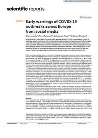Early warnings of COVID‑19 outbreaks across Europe from social media