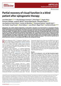 Partial recovery of visual function in a blind patient after optogenetic therapy