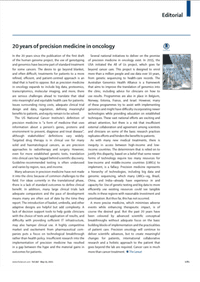20 years of precision medicine in oncology