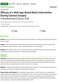 Efficacy of a Web App–Based Music Intervention During Cataract Surgery