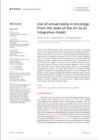 Use of virtual reality in oncology: From the state of the art to an integrative model