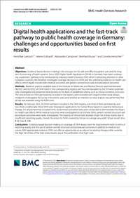 Digital health applications and the fast-track pathway to public health coverage in Germany: challenges and opportunities based on first results