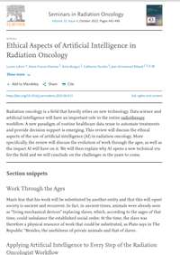 Ethical Aspects of Artificial Intelligence in Radiation Oncology