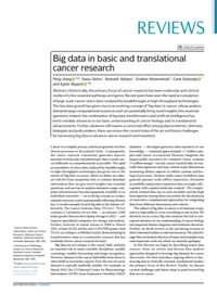 Big data in basic and translational  cancer research