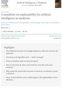 A manifesto on explainability for artificial intelligence in medicine