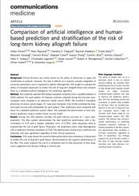 Comparison of artificial intelligence and human- based prediction and stratification of the risk of long-term kidney allograft failure