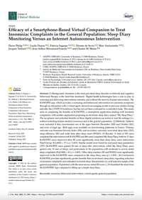 Efficacy of a Smartphone-Based Virtual Companion to Treat Insomniac Complaints in the General Population: Sleep Diary Monitoring Versus an Internet Autonomous Intervention