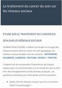 Le traitement du cancer du sein sur les réseaux sociaux