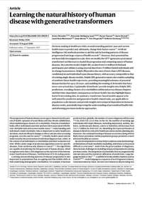 Learning the natural history of human disease with generative transformers
