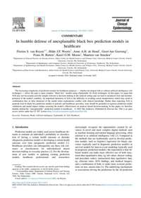 In humble defense of unexplainable black box prediction models in healthcare