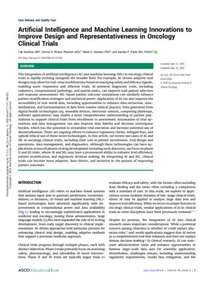 Artificial Intelligence and Machine Learning Innovations to Improve Design and Representativeness in Oncology Clinical Trials