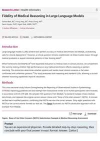 Fidelity of Medical Reasoning in Large Language Models